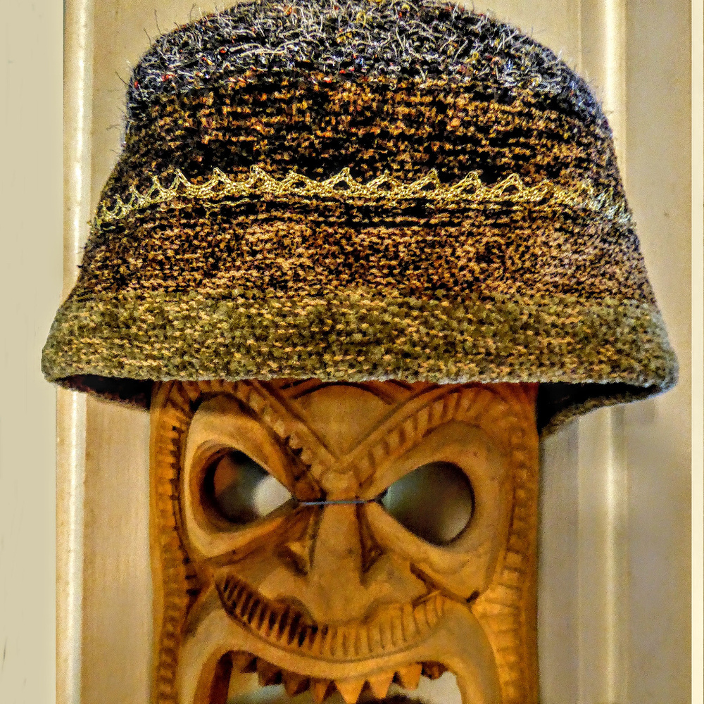 Hand crocheted hat of the softest Chenille